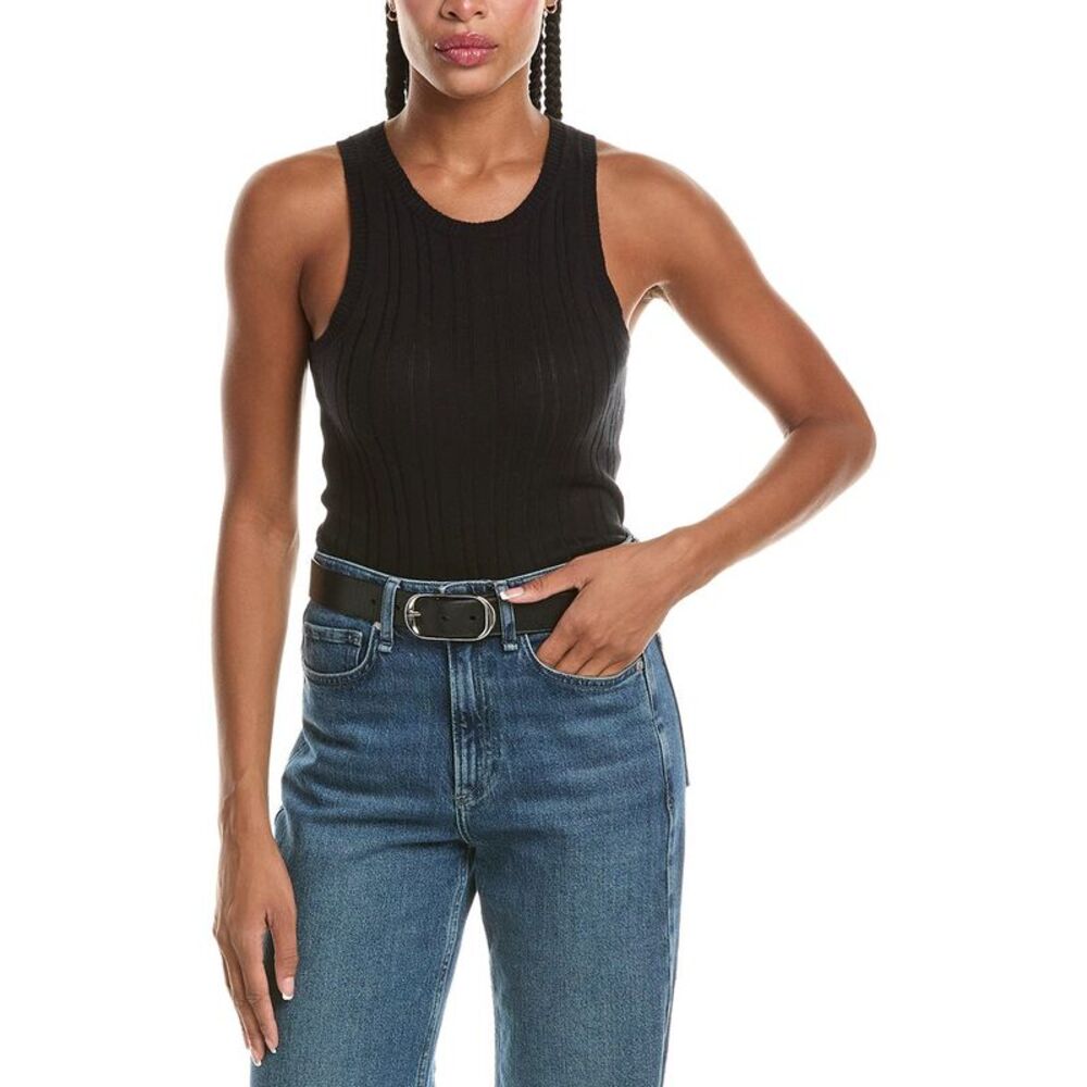 N.Peal Womens  Cashmere & Silk-Blend Tank, Black
